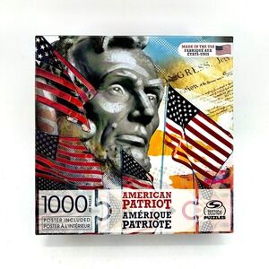 Spin Master American Patriot 1000 Piece Jigsaw Puzzle Abraham Lincoln USA Made